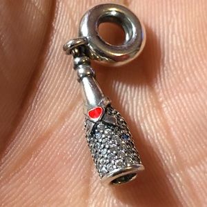 Pandora champagne bottle charm sterling silver